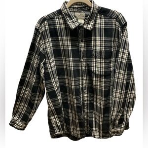 L.L. Bean Black and White Plaid Men's Shirt size L